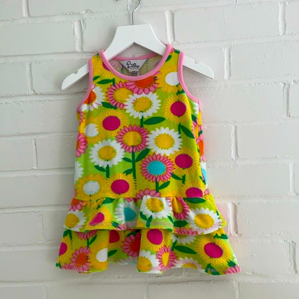 Toddler Lilly Pulitzer Size 4 Summer Terrycloth Colorful Floral Sleeveless Dress
